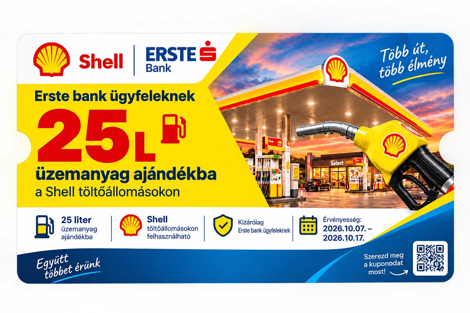Shell × Erste Bank — 25L üzemanyag kupon